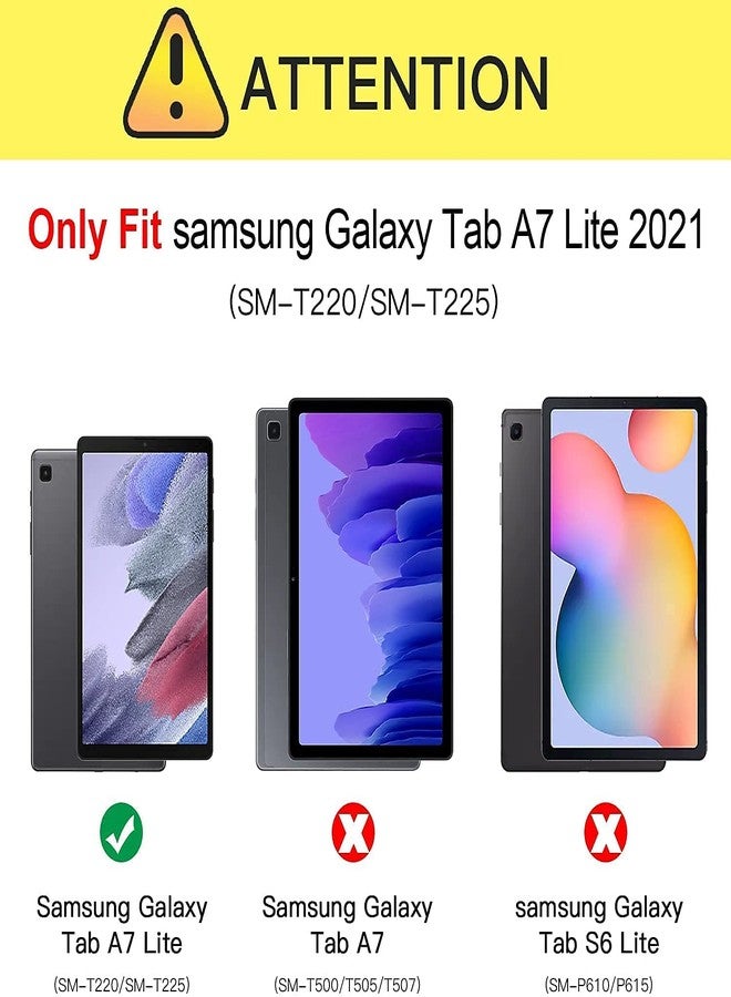 TSQQST Samsung Galaxy Tab A7 Lite Case 8.7 Inch 2021 for Kids with Screen Protector | Full Body Protective Rugged Slim Case with Stand+Shoulder Strap for Galaxy Tab A7 Lite SM-T220/T225/T227, Black - Image 2