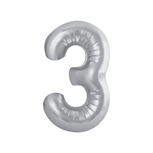 JUST PARTY 16 Inch Silver 3 Number Foil Balloons for Birthday/Anniversary/Bachelorette/Wedding/Farewell & Other Ocassions, Make Your Own Custom Phrase - Image 1