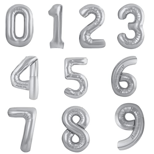 JUST PARTY 16 Inch Silver 3 Number Foil Balloons for Birthday/Anniversary/Bachelorette/Wedding/Farewell & Other Ocassions, Make Your Own Custom Phrase - Image 5