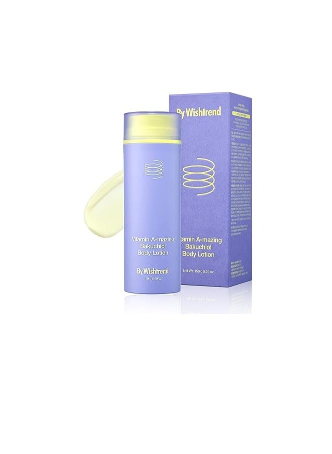 BY WISHTREND Vitamin A-mazing Bakuchiol Body Lotion 150g, Korean body lotion, skin bumps, chicken skin, hyperpigmentation, dull wrinkles, pore care for All Skin Types - Image 1