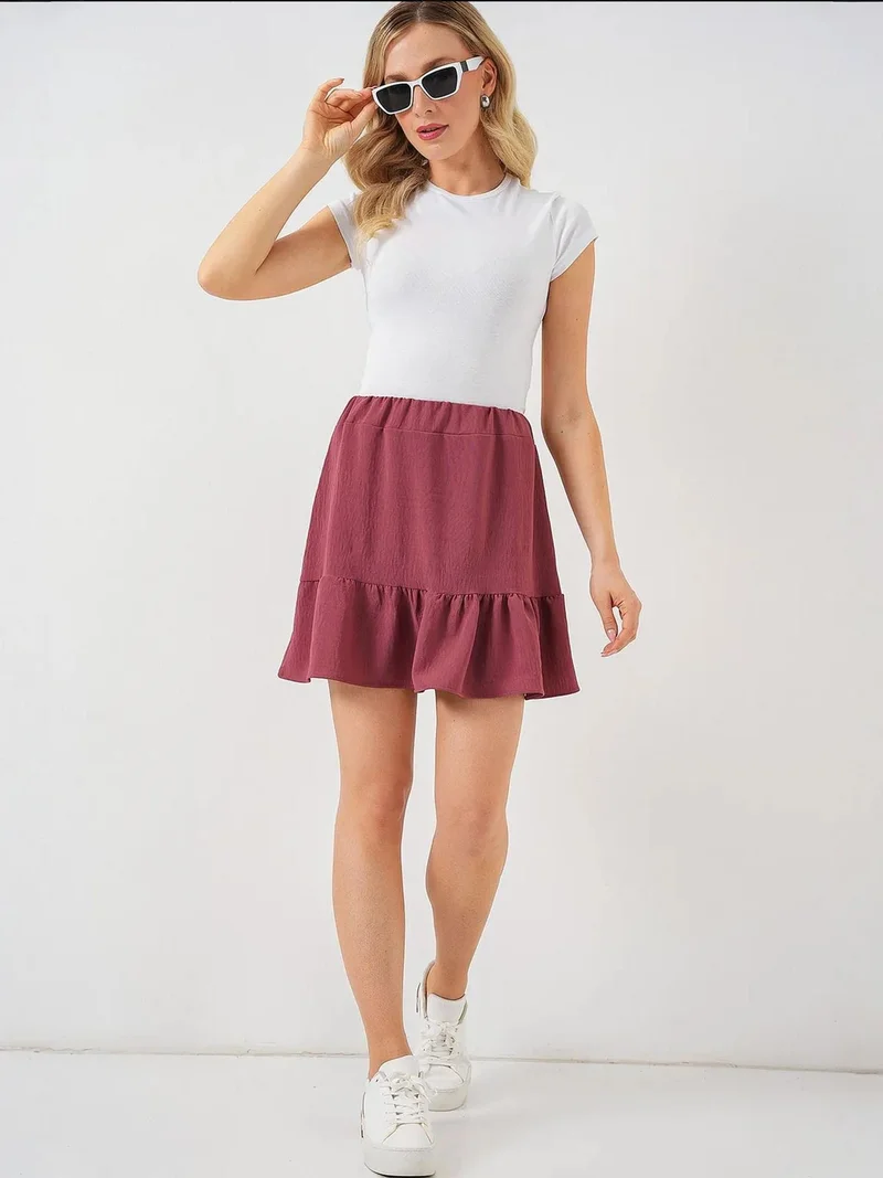 BIG DART BDART Textured Mini Skirt with Lining