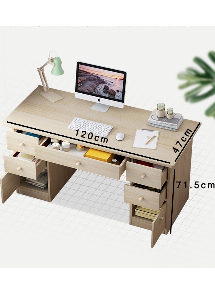 CityRiya-Long - Computer Desk Home Office Computer Table 120cm Gaming Desk PC Laptop Table Desk Game Desk Writing Study Desk Workstation Modern Simple Office Computer Table Study Table with Shelves - Image 1