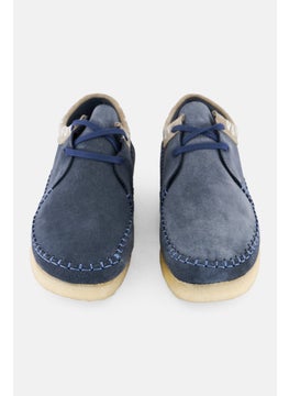 clarks Men Standard Weaver Lace Up Boat Shoes, Light Navy  - Image 2