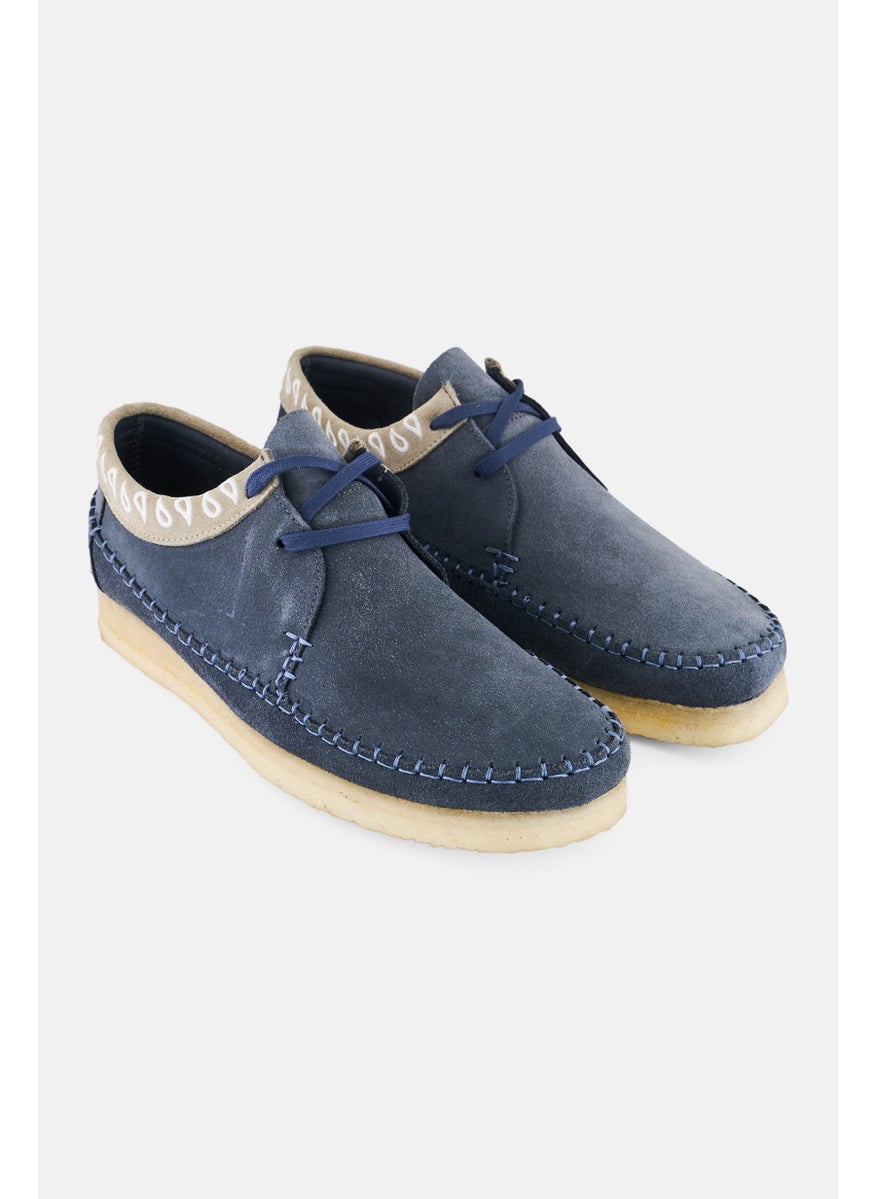 clarks - Men Standard Weaver Lace Up Boat Shoes, Light Navy - Image 1