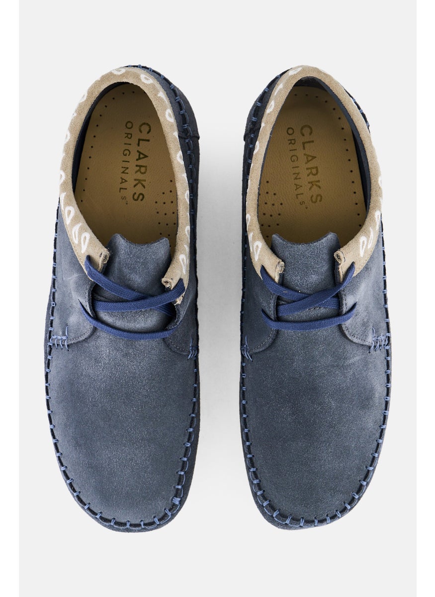 clarks - Men Standard Weaver Lace Up Boat Shoes, Light Navy - Image 1