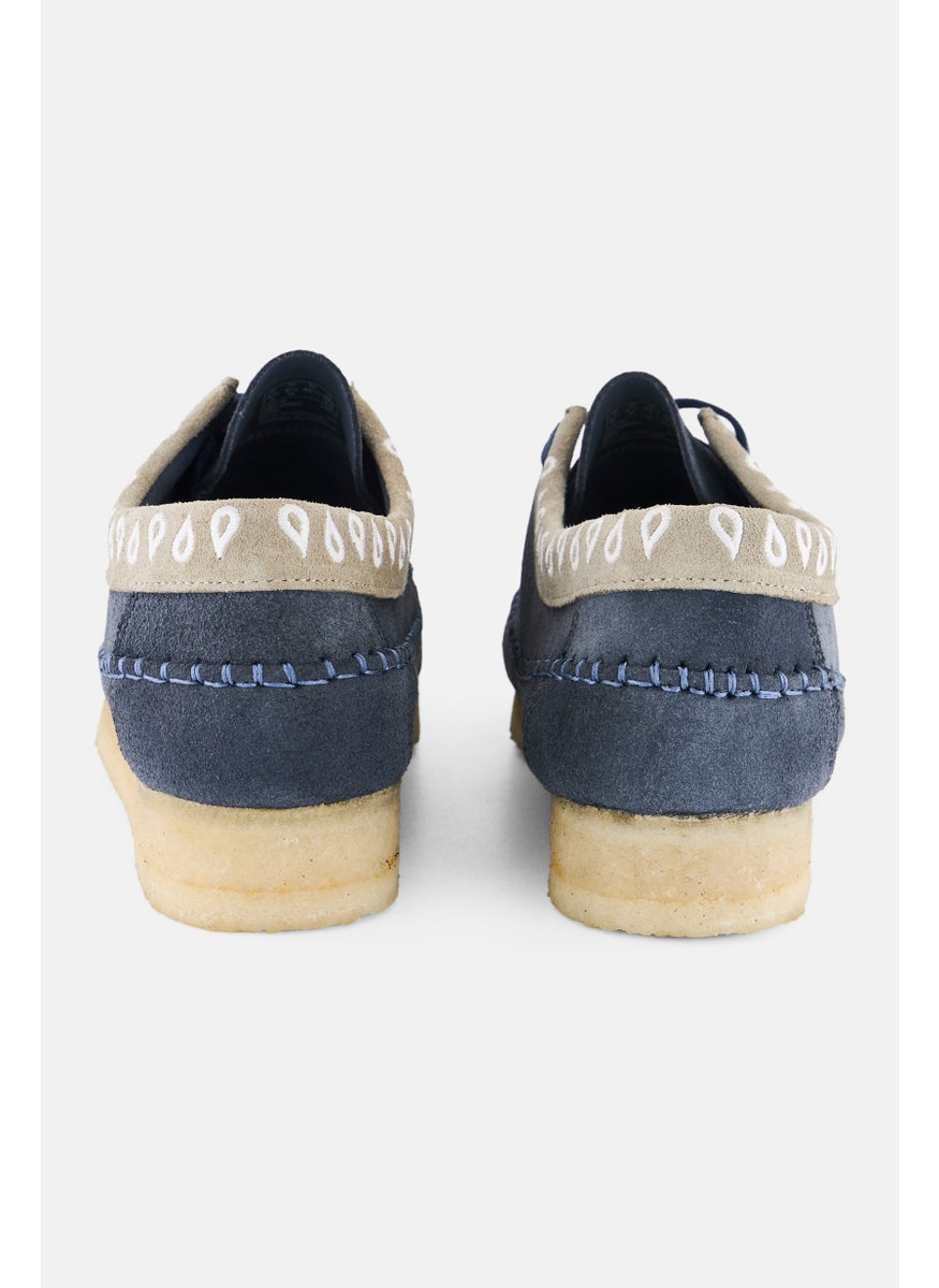 clarks - Men Standard Weaver Lace Up Boat Shoes, Light Navy - Image 1