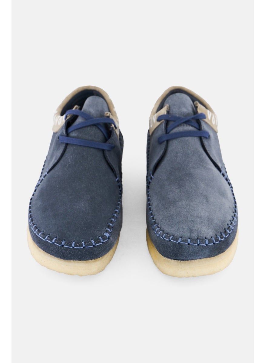clarks - Men Standard Weaver Lace Up Boat Shoes, Light Navy - Image 1