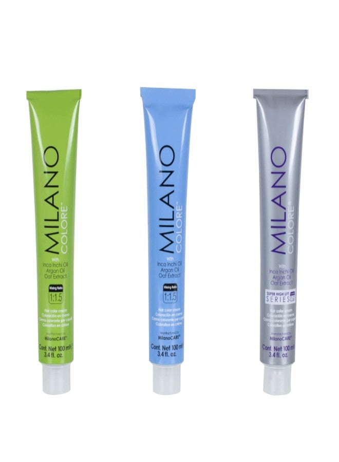 ميلانو كير ميلانو كولور - علاج مغذي لتلوين الشعر - صبغة شعر دائمة - كريم تلوين الشعر (لا يشمل كريم بيروكسيد الهيدروجين)، CR10 أزرق، 100 مل/3.4 أونصة - Image 4