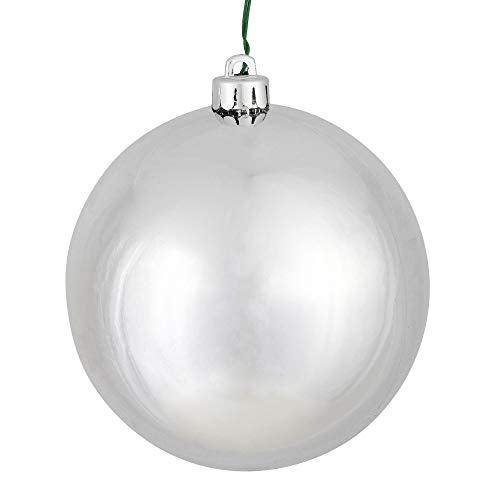 Vickerman 24 Silver Shiny Ball Ornament 24 Per Pack Shatterproof and UV Resistant Reliable and Ready to Hang Silver Ornaments Holiday Decor Christmas Ornaments