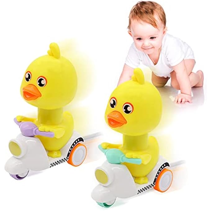 2 PCS ANIMAL CARTOON CARS FOR TODDLERS 1 2 3, BABY DUCK TOY CARS FOR 1 2 YEAR OLD TODDLER, TODDLER BOY TOYS FOR 1 YEAR OLD BOY AND GIRL, BIRTHDAY GIFTS FOR BABY TOYS 12-18 MONTHS - Image 2