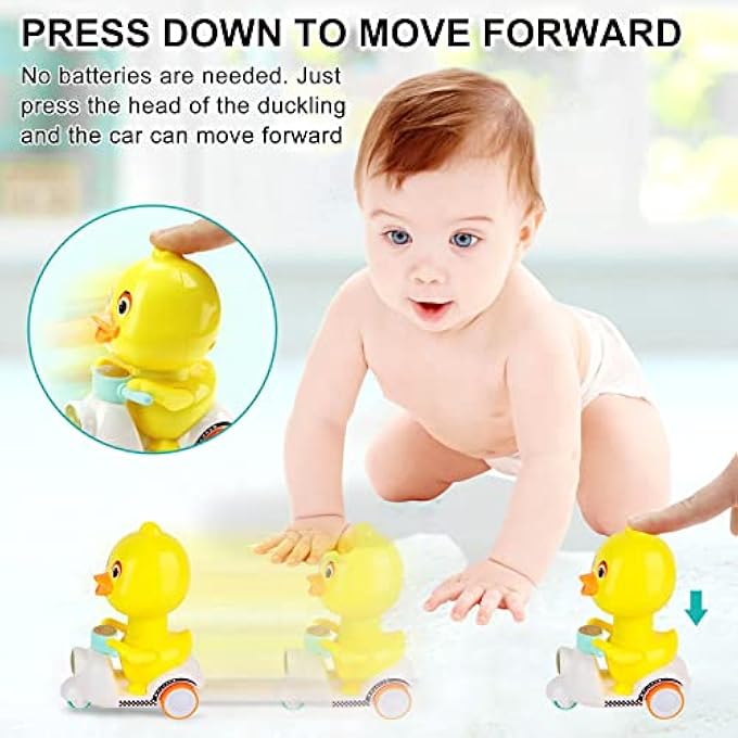 2 PCS ANIMAL CARTOON CARS FOR TODDLERS 1 2 3, BABY DUCK TOY CARS FOR 1 2 YEAR OLD TODDLER, TODDLER BOY TOYS FOR 1 YEAR OLD BOY AND GIRL, BIRTHDAY GIFTS FOR BABY TOYS 12-18 MONTHS - Image 3