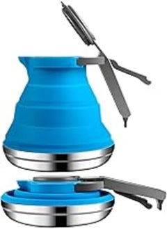 KASTWAVE KASTWAVE Collapsible Camping Coffee Pot Portable Camping Pot Blue Camping Kettle Outdoor Camping Coffee Pot Hiking Camping Kettle for Hiking Travel and Outdoors 