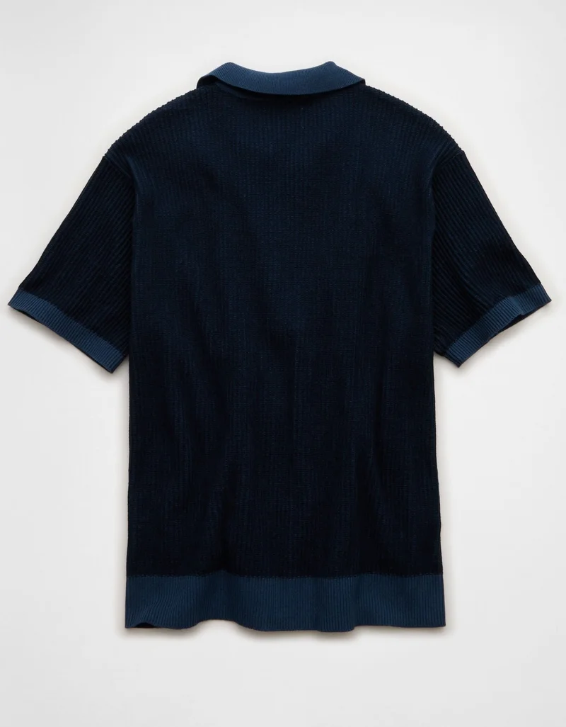 American Eagle  AE Striped Button-Up Sweater Polo for Men | Best Price UAE