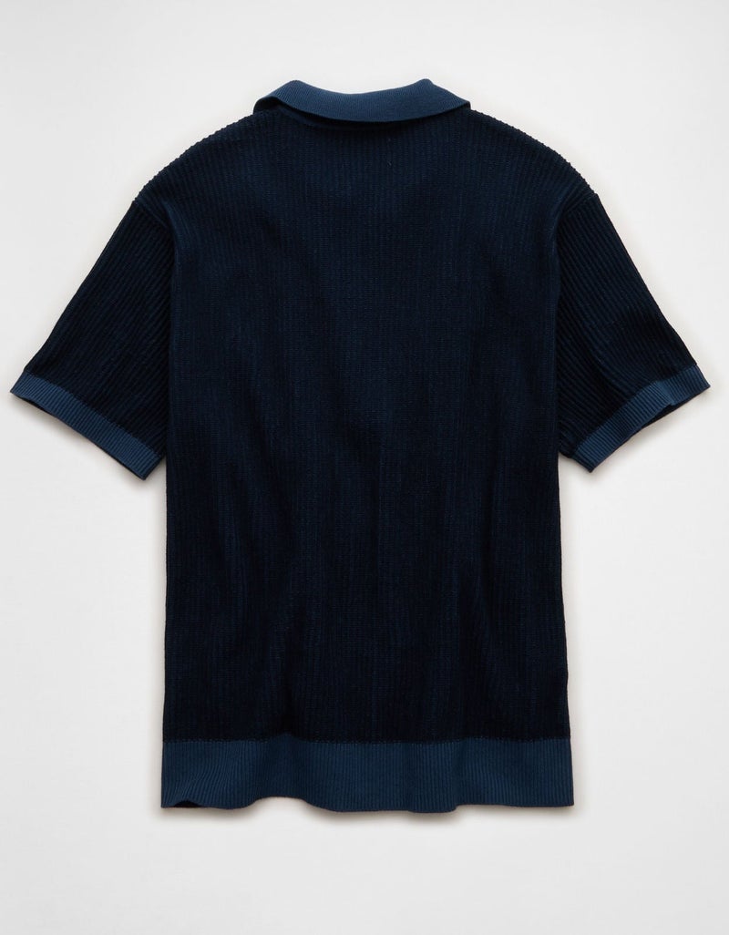 American Eagle AE Striped Button-Up Sweater Polo - Image 4