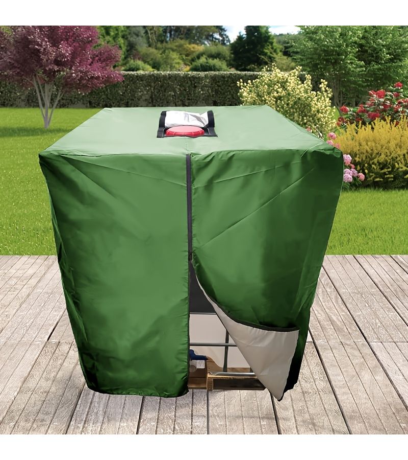 Black IBC Ton Bucket Cover 264gal Outdoor Water Tank 1000L Heavy Duty Canvas - Image 5