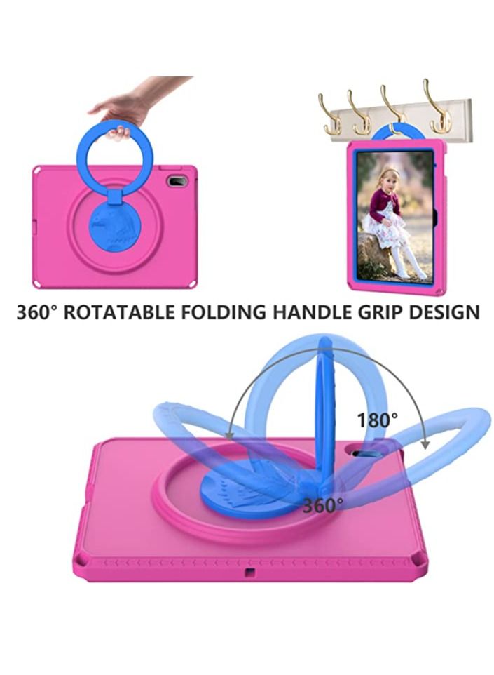 Kids Case for iPad 10th Generation Case 2022 10.9 inch A2696 A2757 A2777 Heavy Duty Rugged Silicone Waterproof Case with Swivel Ring Stand/Shoulder Strap/Screen Protector  - Image 3