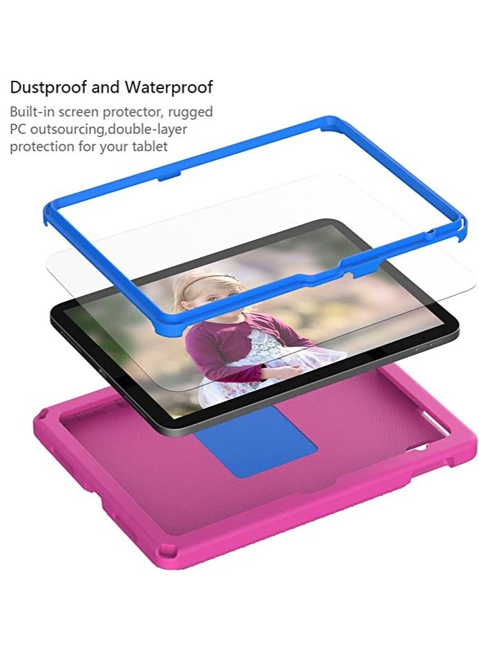 Kids Case for iPad 10th Generation Case 2022 10.9 inch A2696 A2757 A2777 Heavy Duty Rugged Silicone Waterproof Case with Swivel Ring Stand/Shoulder Strap/Screen Protector  - Image 4