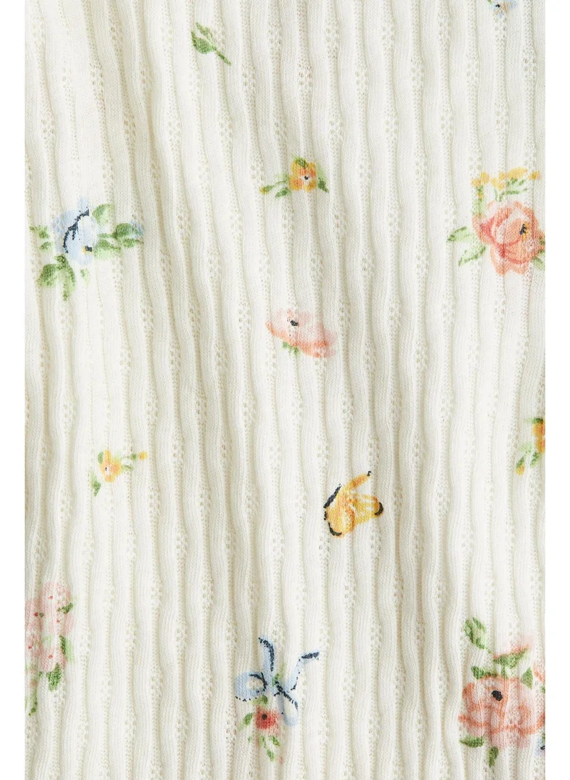 H&M Flounce-trimmed cotton top
