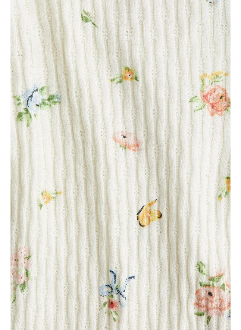 اتش اند ام Flounce-trimmed cotton top