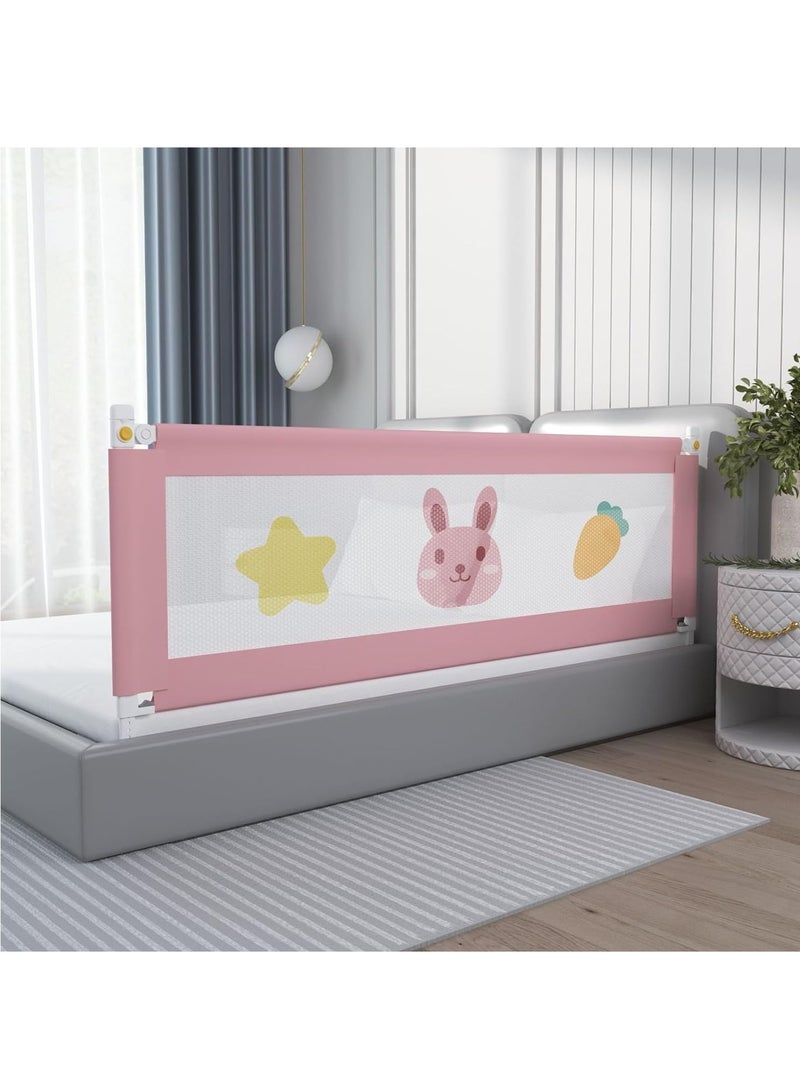 Foldable Crib Guardrails Toddler Bed Fence Upgraded and Reinforced Safety Bed Guardrails Suitable for Cribs Single Beds And Double Beds (Rabbit 1Pcs)  - Image 1
