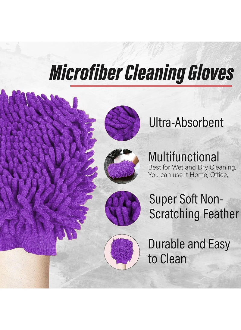 3XR - 3XR Two Sided Wash Glove 1 Pcs Microfiber Soft Washing Mitt For Car Home Cleaning, Multipurpose Use - Image 1