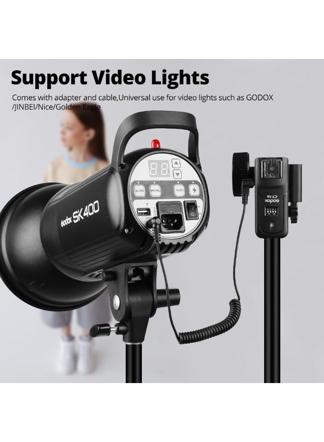 Godox CT-16 16 Channels 433MHz 3 in 1 Wireless Radio Flash Transmitter + 2pcs Receiver, Wireless Radio Flash Trigger Receiver Kit for Canon Nikon SONY Pentax Olympus DSLR Speedlite/Studio Flash - Image 3