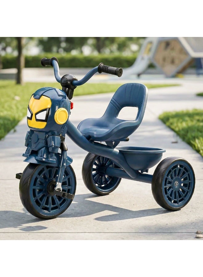 BAYBEE Blaze Baby Tricycle for Kids, Smart Plug n Play Kids Cycle with Music, Light, High backrest & Rear Storage Baskets | Kids Tricycle | Baby Cycle for Kids 2 to 5 Years Boy Girl Blue - Image 1