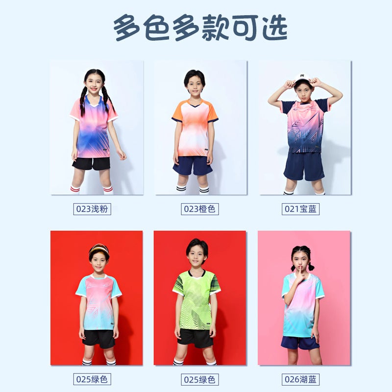 Badminton Suit For Boys And Girls, Printed Student Running Training Suit, Short-Sleeved Tennis Football Suit, Table Tennis Suit - Image 3