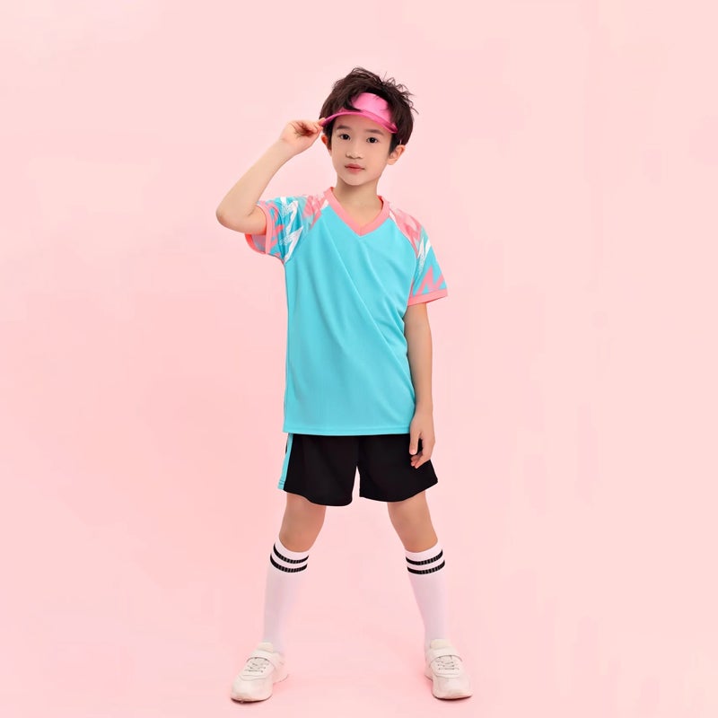 Badminton Suit For Boys And Girls, Printed Student Running Training Suit, Short-Sleeved Tennis Football Suit, Table Tennis Suit - Image 1