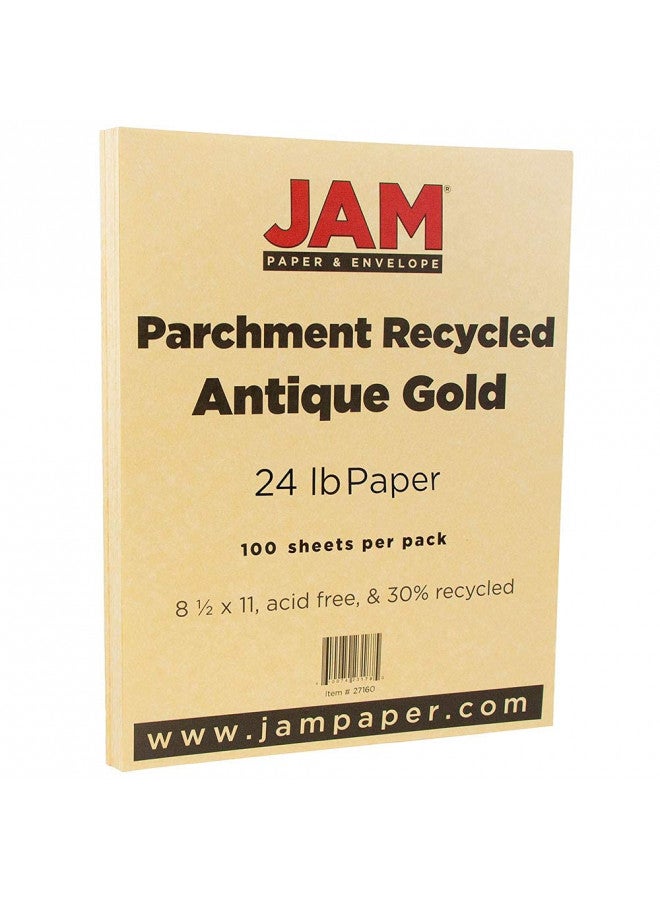 JAM PAPER Parchment 24lb Paper - 90 GSM - 8.5 x 11 - Antique Gold Recycled - 100 Sheets/Pack - Image 2