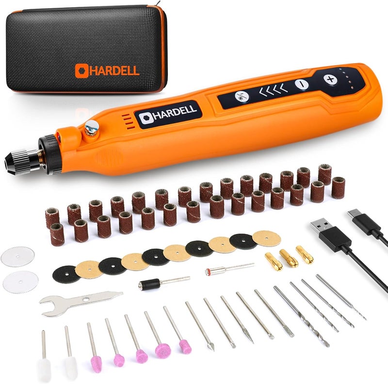 HARDELL Cordless Rotary Tool Kit with 69 Accessories - 5-Speed Mini Power Tool, USB Rechargeable for Drilling, Sanding, Polishing, Engraving (DIY & Crafts) - Image 1