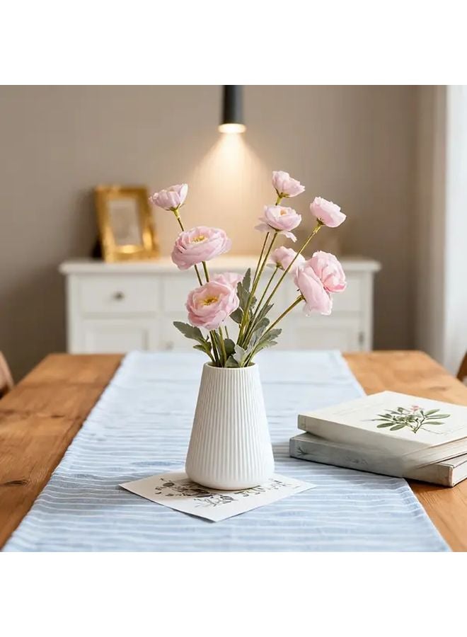 مزهرية صغيرة 1 قطعة مخططة عصرية غير قابلة للكسر من البلاستيك لمزهرية الزهور المجففة ديكور المنزل - Image 2