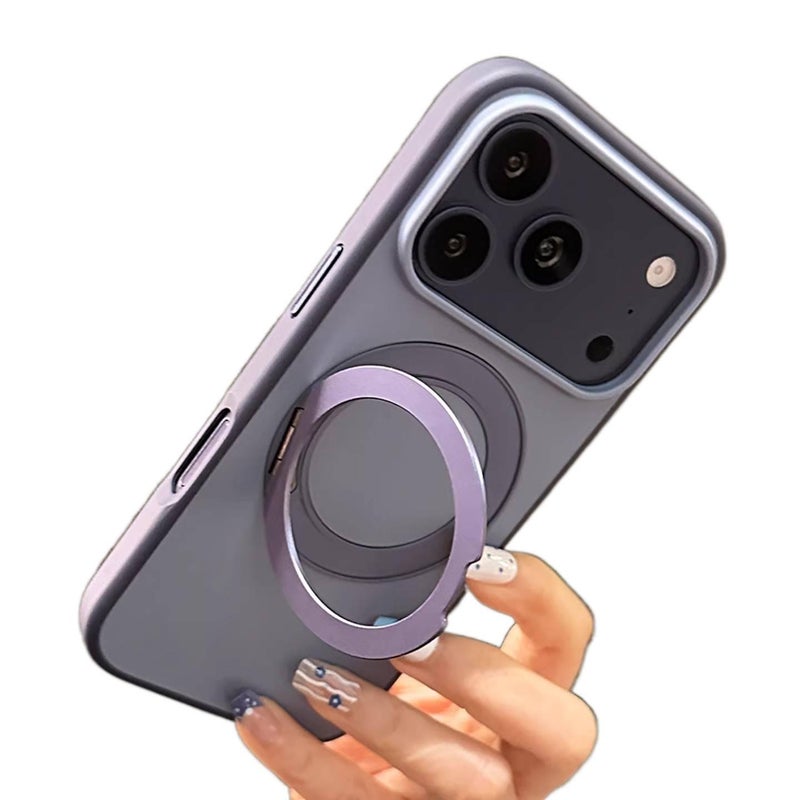 غطاء MagSafe بPC باللون أزرق مغناطيسي بوظيفة حامل لـ iPhone 17 / 17 Air / 17 Pro / 17 Pro Max مع مغناطيس قوي وحامل قائم مع مقاوم للصدمات مع لمسة نهائية غير لامعة مع حماية من السقوط - Image 3