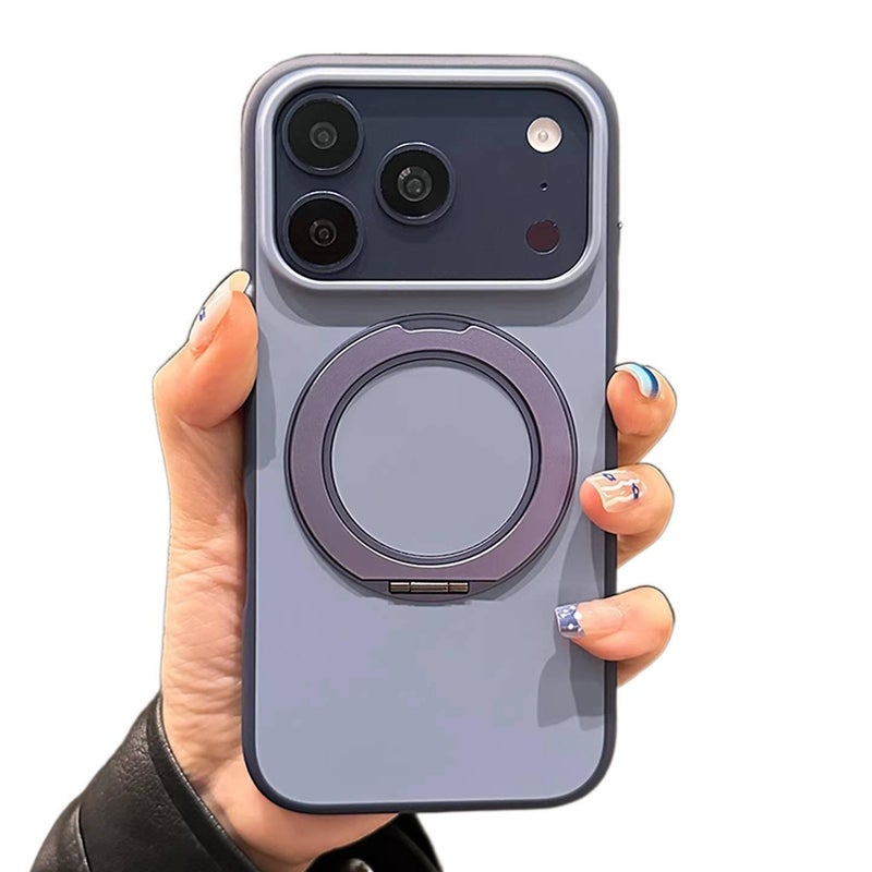 غطاء MagSafe بPC باللون أزرق مغناطيسي بوظيفة حامل لـ iPhone 17 / 17 Air / 17 Pro / 17 Pro Max مع مغناطيس قوي وحامل قائم مع مقاوم للصدمات مع لمسة نهائية غير لامعة مع حماية من السقوط - Image 2
