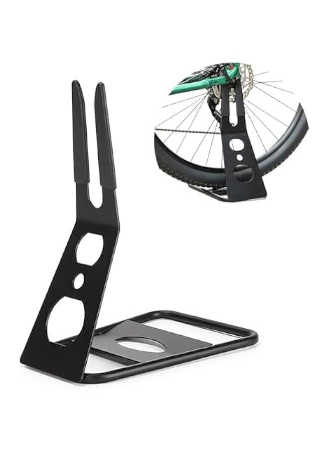 TRASSLE Metal Bicycle Floor Parking Rack, Portable Arm Bike Bicycle Rack Mountain Bikes Parking Racks Cycling Repair Display Stand for Mountain Road Cycling Hybrid Bikes  - Image 1