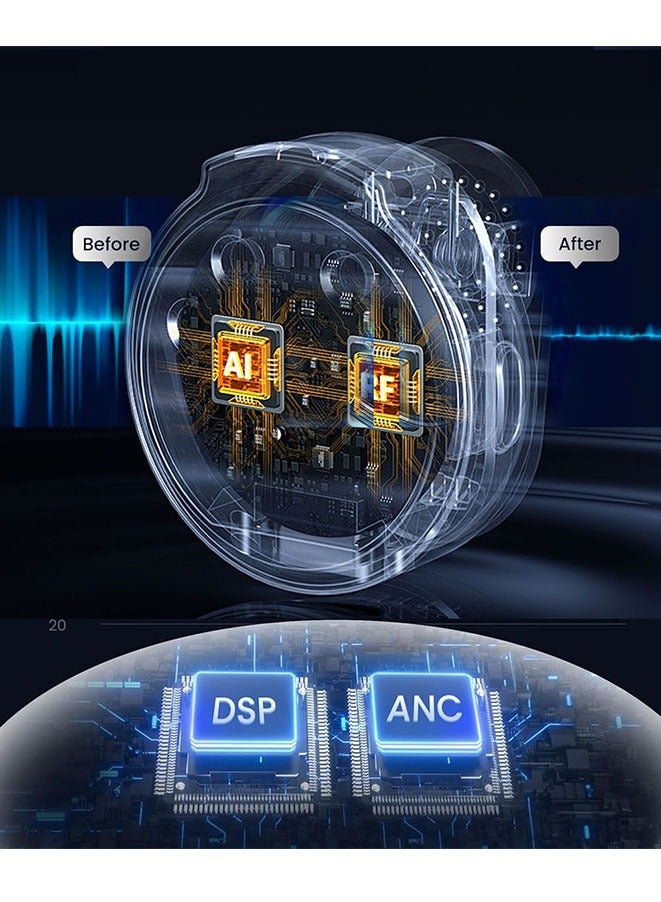 Muyixin ميكروفون لاسلكي لجهاز iPhone/Android ميكروفونات لابيل صغيرة مع موصل USB-C - تشغيل مباشر، ميكروفون صغير مع إلغاء الضوضاء بتردد 2.4GHz، علبة شحن متضمنة، نطاق 100 قدم للبث، المدونات، تيك توك ويوتيوب - Image 4