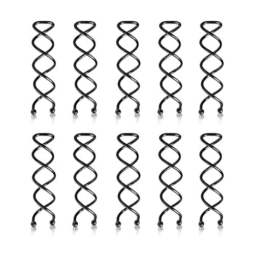 Sanas Spiral hair pins 10PCS hair accessories for Women's hair twists spirals twisted metal hair bun maker cute hair pins hair bun accessory spin pins bobby pins 10PCS, Black - Image 1