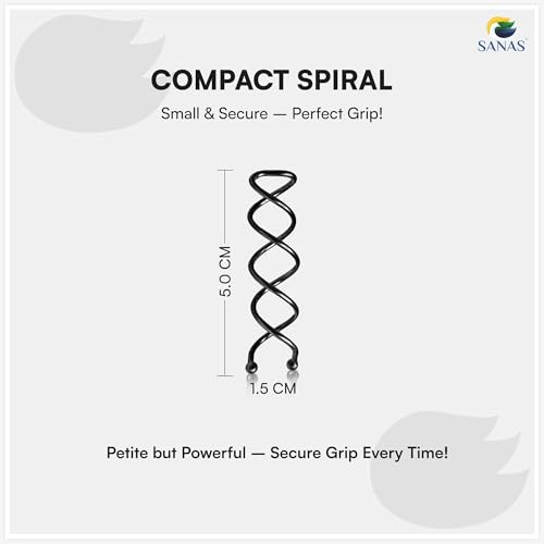 Sanas Spiral hair pins 10PCS hair accessories for Women's hair twists spirals twisted metal hair bun maker cute hair pins hair bun accessory spin pins bobby pins 10PCS, Black - Image 2