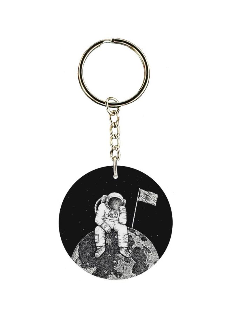Astronaut Printed Double Sided Keychain