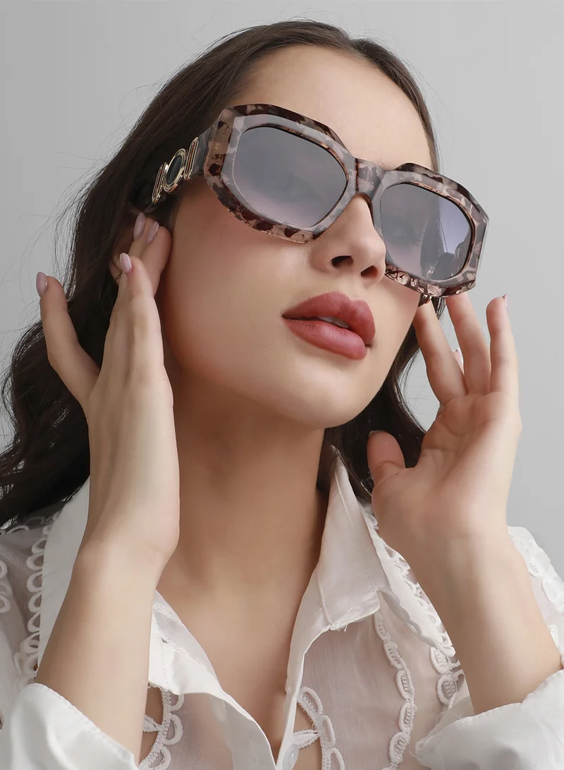 صوص هاوت نظارات شمسية كبيرة بعدسات سلحفاة - بني