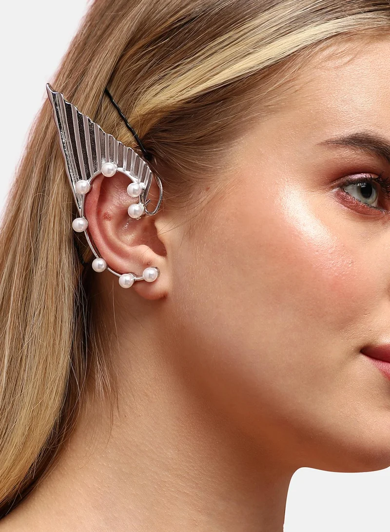 SOHI Sleek Statement Artificial Cuff Earring Jewellery
