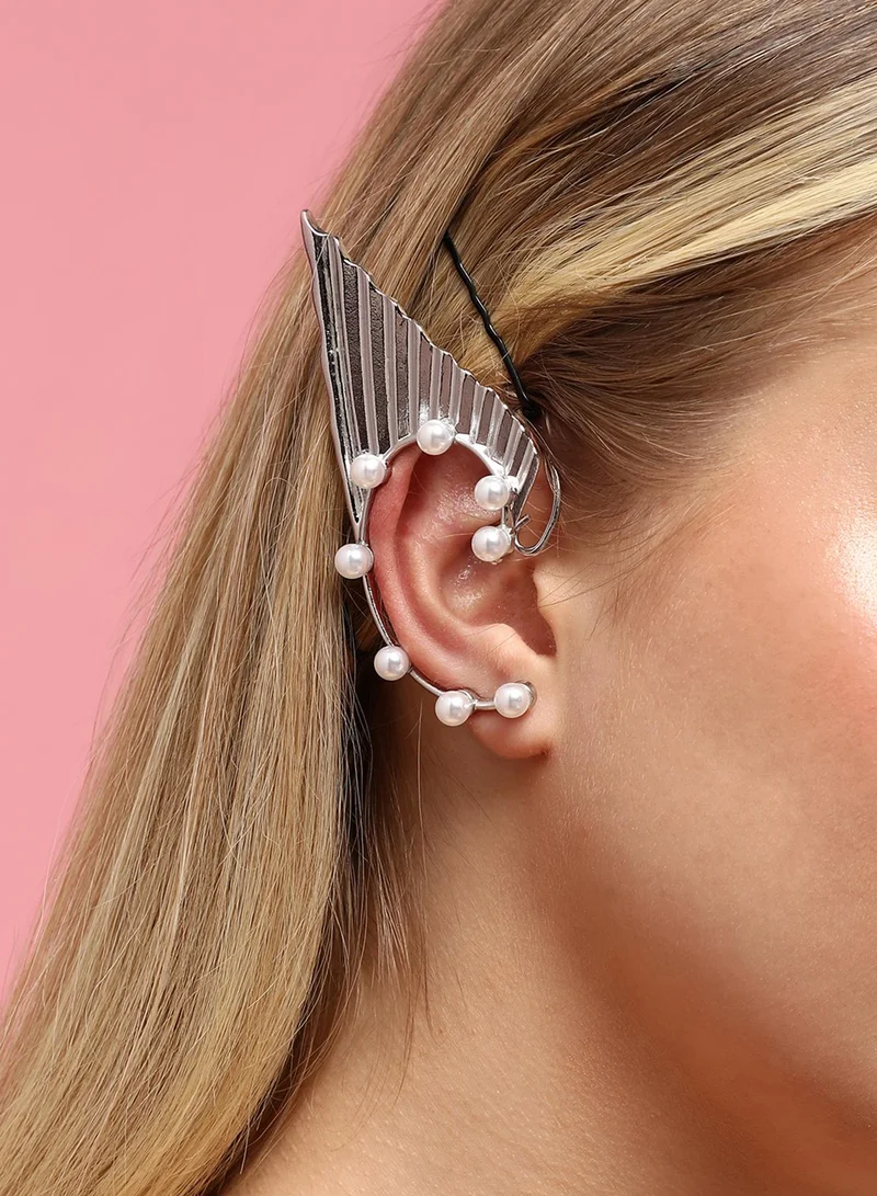 SOHI Sleek Statement Artificial Cuff Earring Jewellery