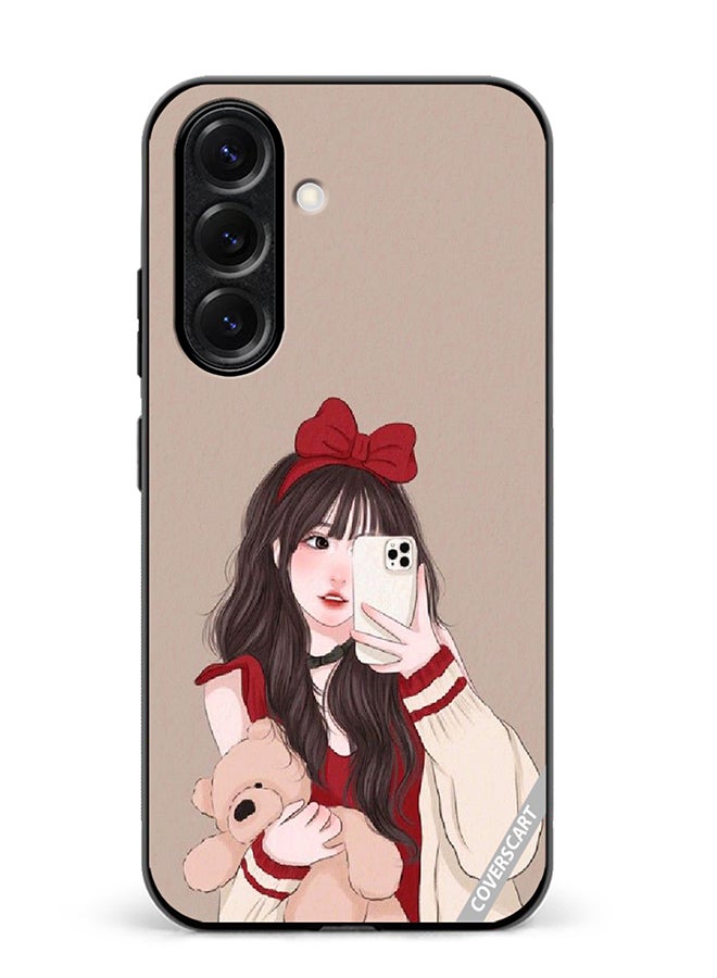 Protective Case Cover For Samsung Galaxy A56 Girl Holding Teddy Design Multicolour