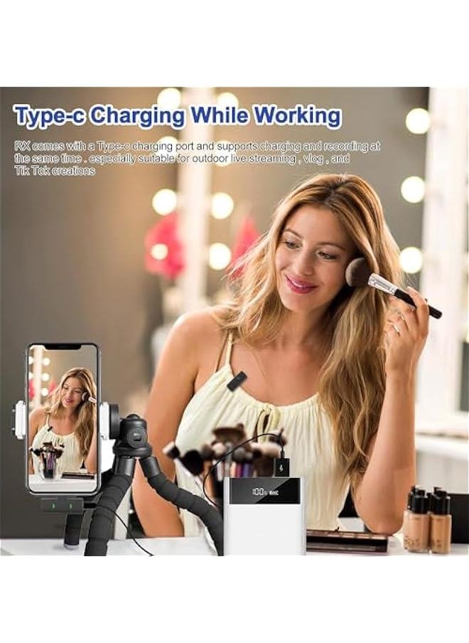 Generic - Wireless Lavalier Microphone for iPhone, Android, Mini Microphone with Noise Cancellation, 8 Hrs Battery Life, Lapel Bluetooth Mic, USB C Wireless Lapel Microphone for Video Recording, Black - Image 1
