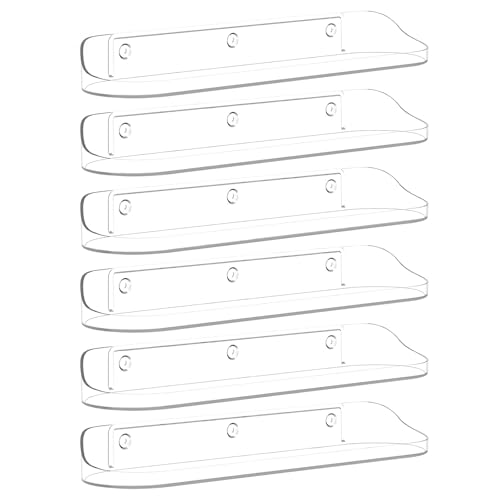 SpaceWhisper Floating Shelves for Wall 6Pack 15 Wall Shelves for Bathroom Bedroom Kitchen Living Room Display Hanging Shelf Organizer for Book Picture Ledge Figure Storage Room Decor Clear - Image 1