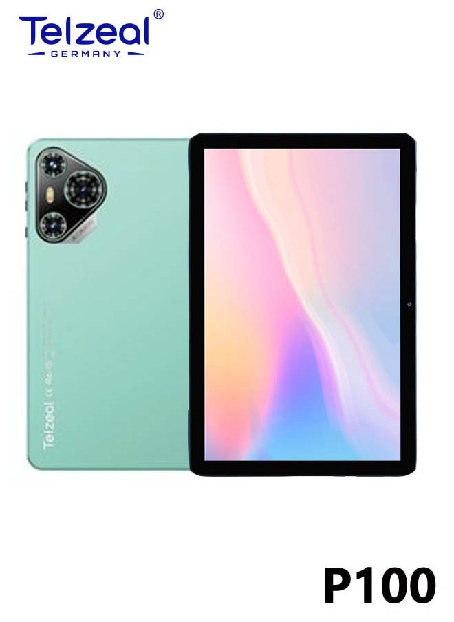 Telzeal Telzeal P100 10.1 Inch Android 13 Tablet with 5G WiFi and Dual SIM 8GB RAM 512GB ROM 8000 mAh High Capacity Battery Wireless Keyboard and Mouse Green  - Image 1