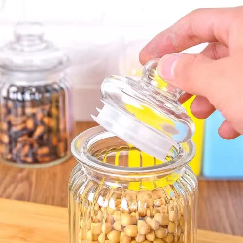 MUAC Glass Jar Set of 3 | Transparent Airtight Storage Containers for Kitchen | Multipurpose Glass Jars for Spices Dry Fruits, Snacks, Pickles | 350 ml Each - Image 2