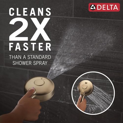 Delta 5Setting HydroRain 2in1 Dual Shower Head with ProClean Spray Brushed Gold High Pressure Shower Head with Handheld Spray 175 GPM Flow Rate Champagne Bronze 75419CZ - Image 3