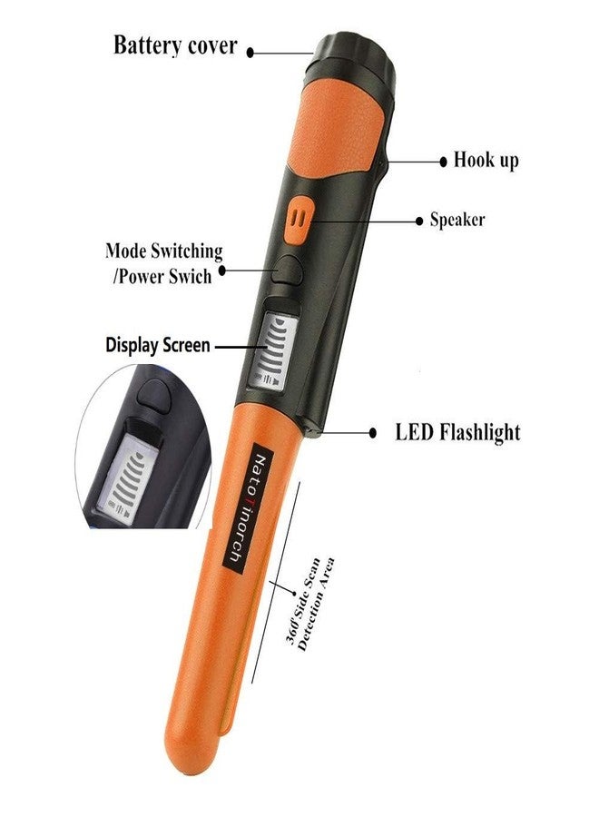 Natotinorch Hand Metal Detector, High Sensitivity Metal Detector with LCD Display&Belt Holster,360°Scanning,All Metal Finder Locating Gold Coin Silver Jewelry Waterproof - Image 2
