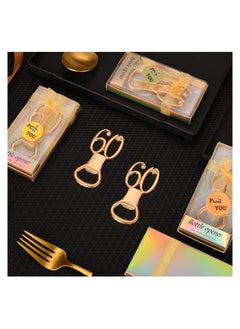 XiuWoo 6PCS Gold 60th Bottle Opener, Birthday Favors Golden Wedding Party Commemorative Items Milestone Accessories Elegant Openers for Celebration Decorations  - Image 2